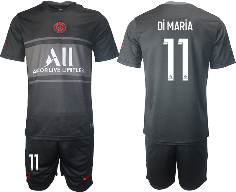 Men 2021-2022 Club Paris St German Second away black #11 Soccer Jersey->paris st german jersey->Soccer Club Jersey